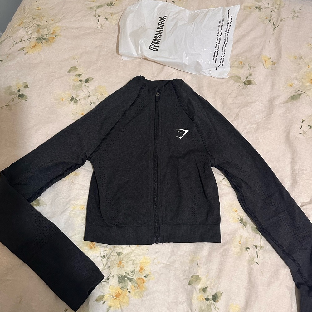 Gymshark Black Marl Zip-Up Jacket